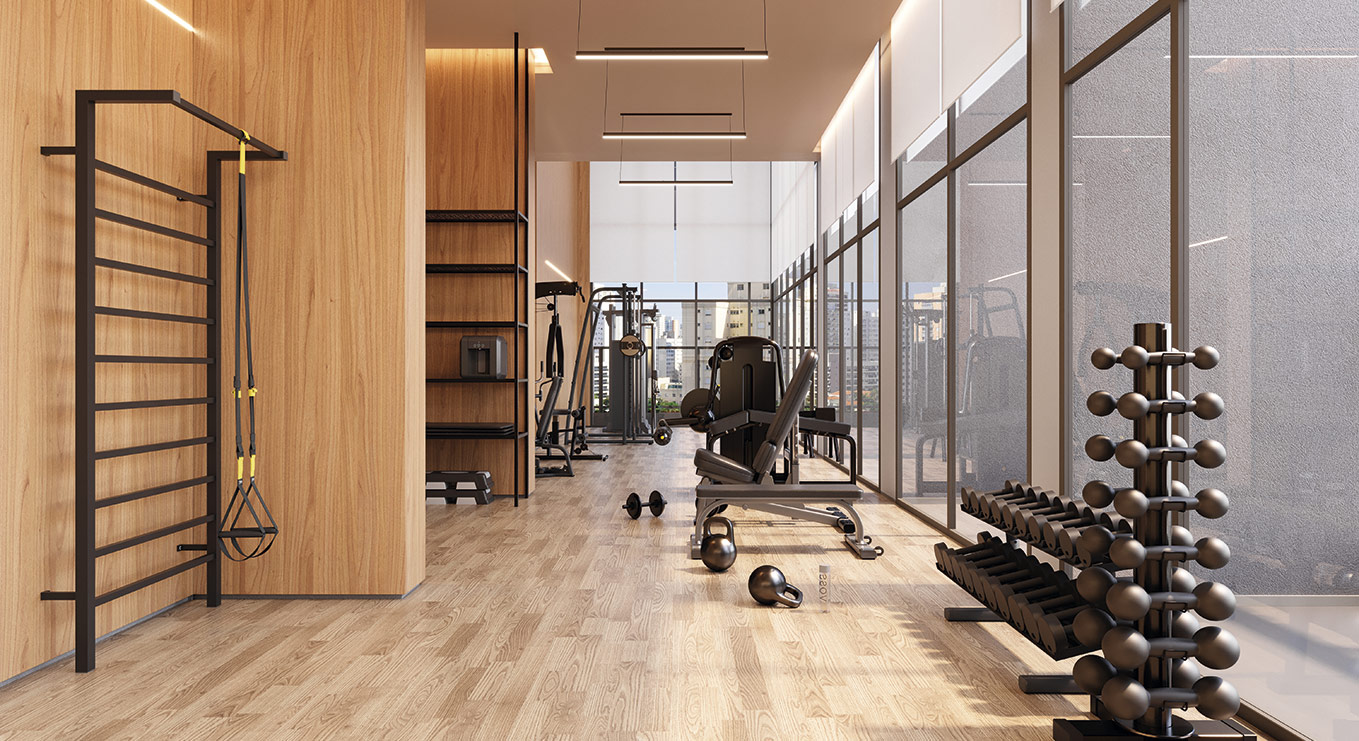 Gym center com sala de musculação